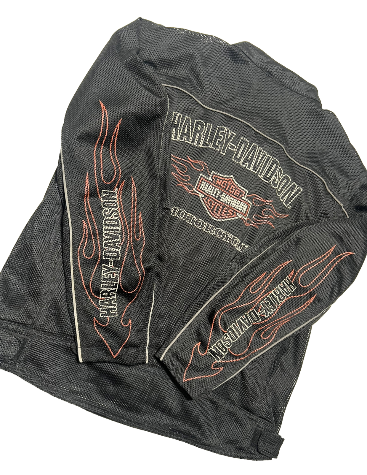 Harley Davidson Motorcycle Mens XXL Jacket Mesh Riding Gear Flames