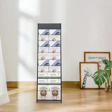 10 Tiers A4 Iron Magazine Display Stand Free Standing Brochure Display Rack NEW!
