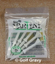 MARTINI Step Up Golf Tees - 1 pack of 5 White STEP-UP Tees 3 1/4"