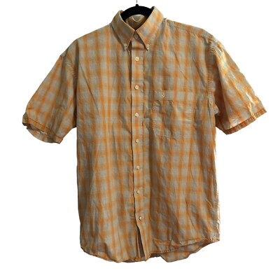 Panhandle Slim Western Wear Button Down Short Sleeve Plaid Shirt Men's Size M