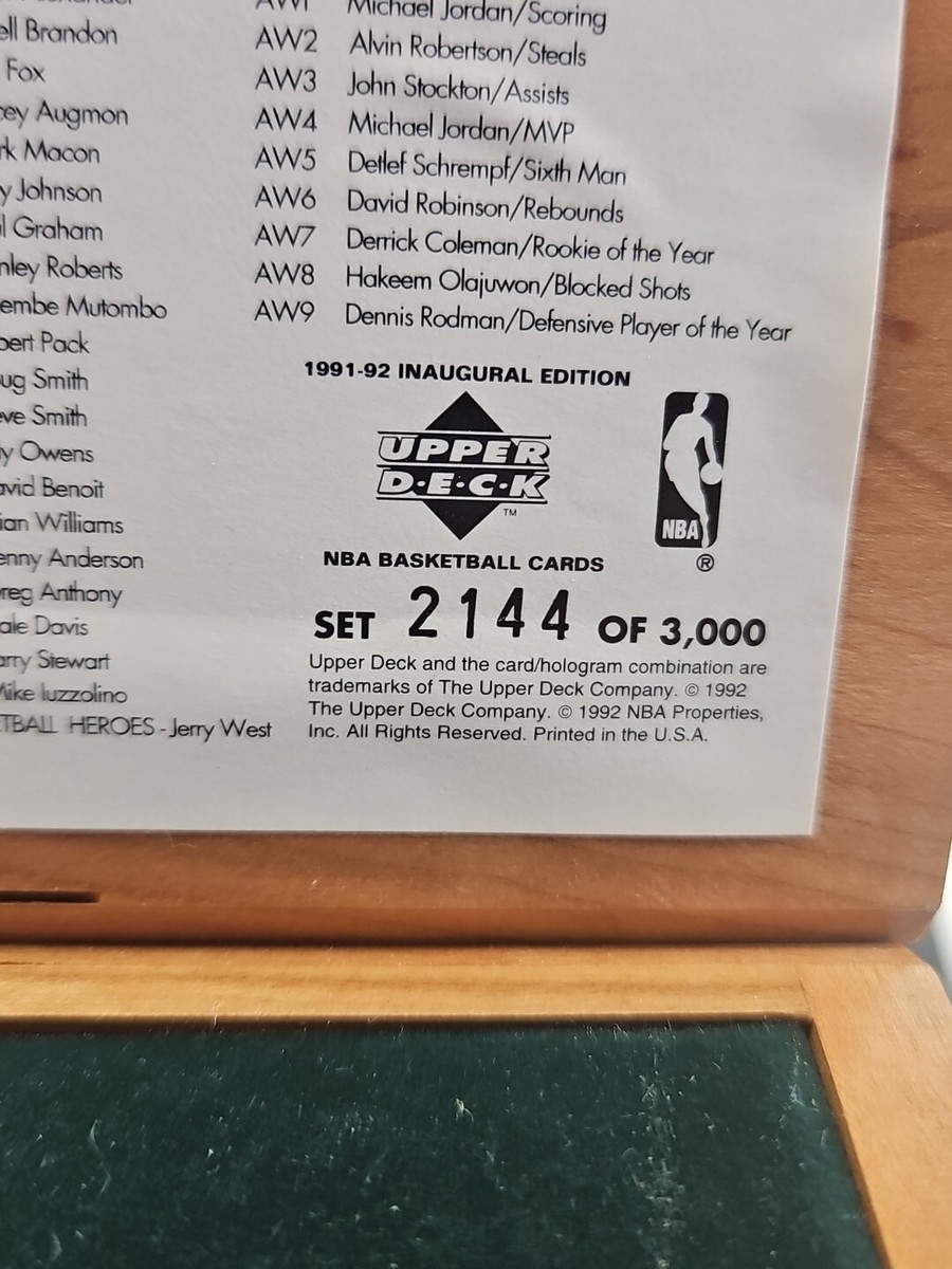 1991-92 Basketball Upper Deck Factory Wood Box Inaugural Limited