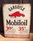 Gargoyle Mobiloil Vacuum Company Metal Sign Tin Vintage Garage Auto Gas Station