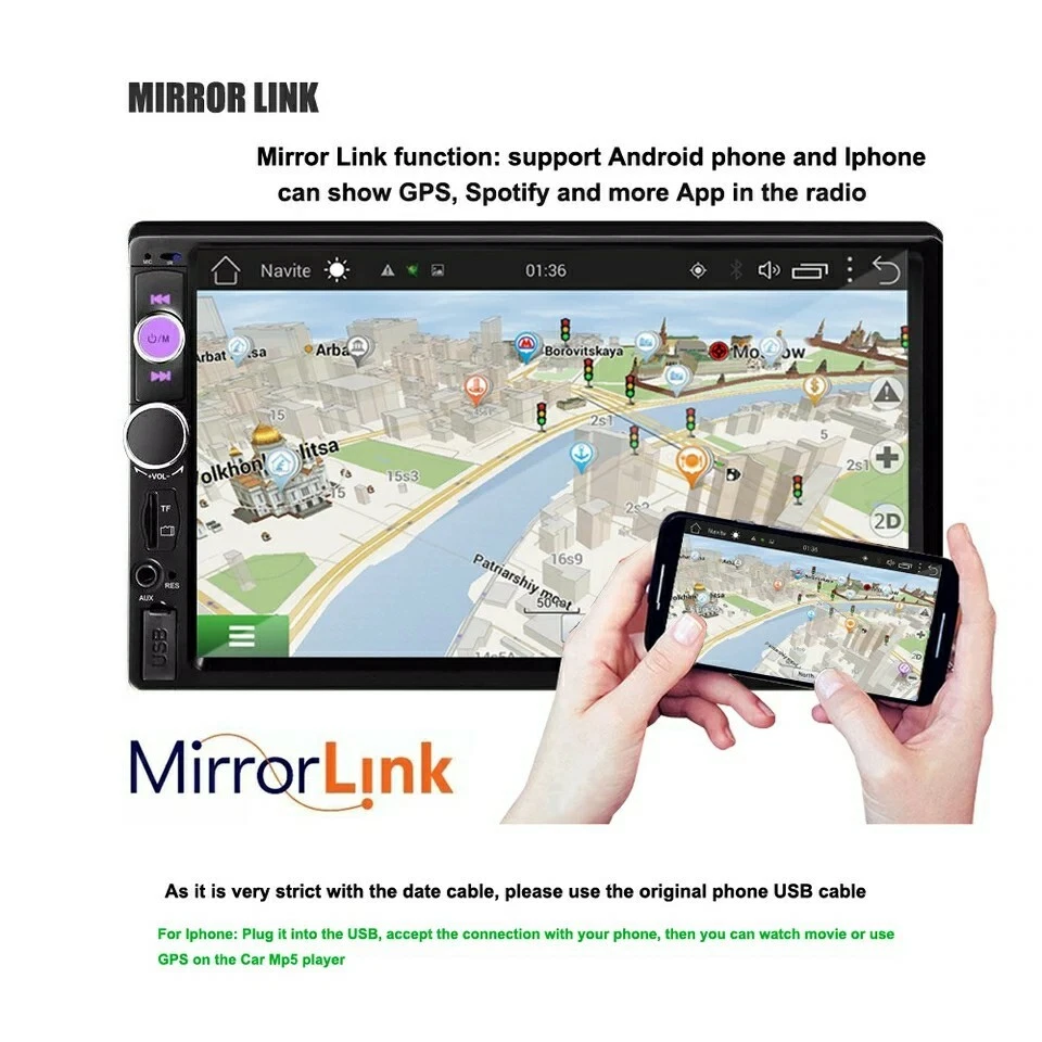  Radio android para coche de 7 " 2 DIN, cámara de visión trasera  - Imagen 3 de 4