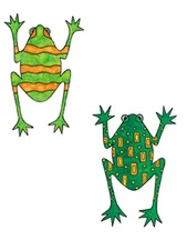 Frogs 25 Fun Frog Wallies KP Kids Green Orange Cut Outs Stickers Border Decals