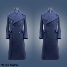 100 Wool Men Long Overcoats Double Breasted Formal Business Outwear Men Coats