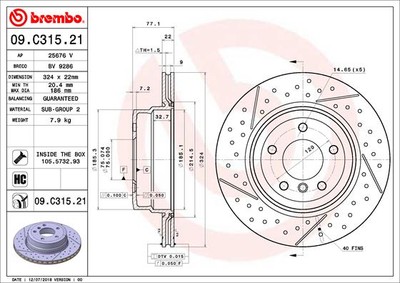 Brembo 09.C315.21 Brake Disc for BMW