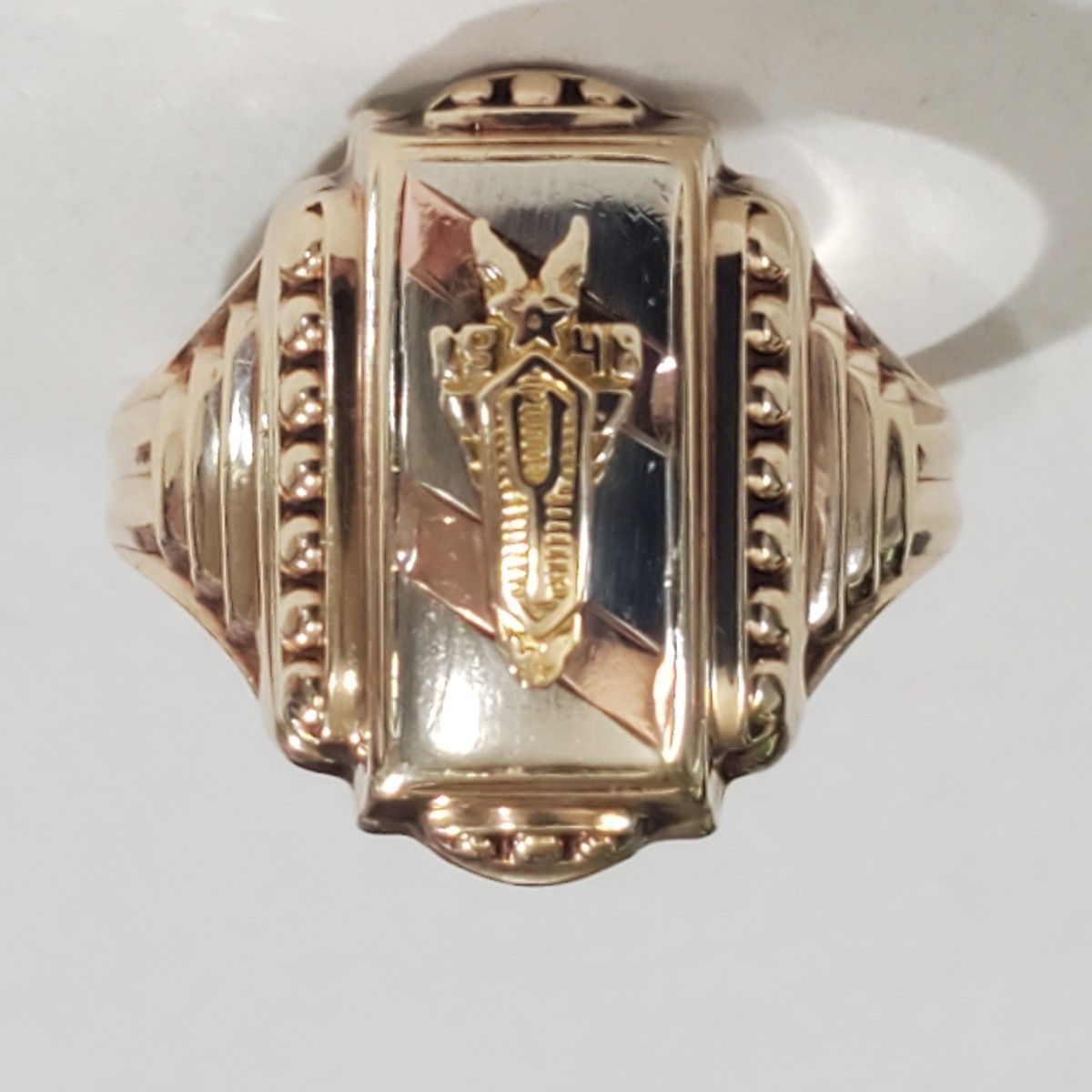 Vintage 1948 Men's Jostens 10K Gold Class Size 9 Ring Classic Mid