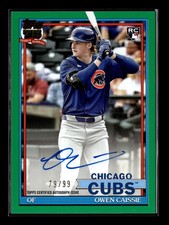 2026 Topps #91A-OCA Owen Caissie RC 1991 35th Anniversary Rookie Auto Green /99