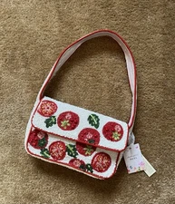 Beaded Tomato Bag Purse Marshall’s TJ Maxx Staud Dupe NWT Viral TikTok White Red