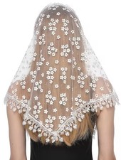 Lace Mantilla Catholic Veil Church Chapel Veil Head Covering Latin Mass Spanish