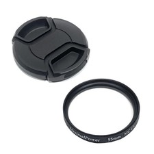 Refuelergy 55mm Lens Cap  UV Filter for Sony Canon Nikon Olympus-Snap On Guard
