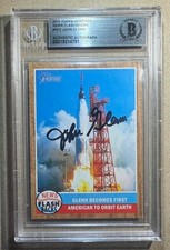 2011 TOPPS Heritage 1962 Flashback JOHN GLENN NASA Auto BECKETT BAS Signed Card