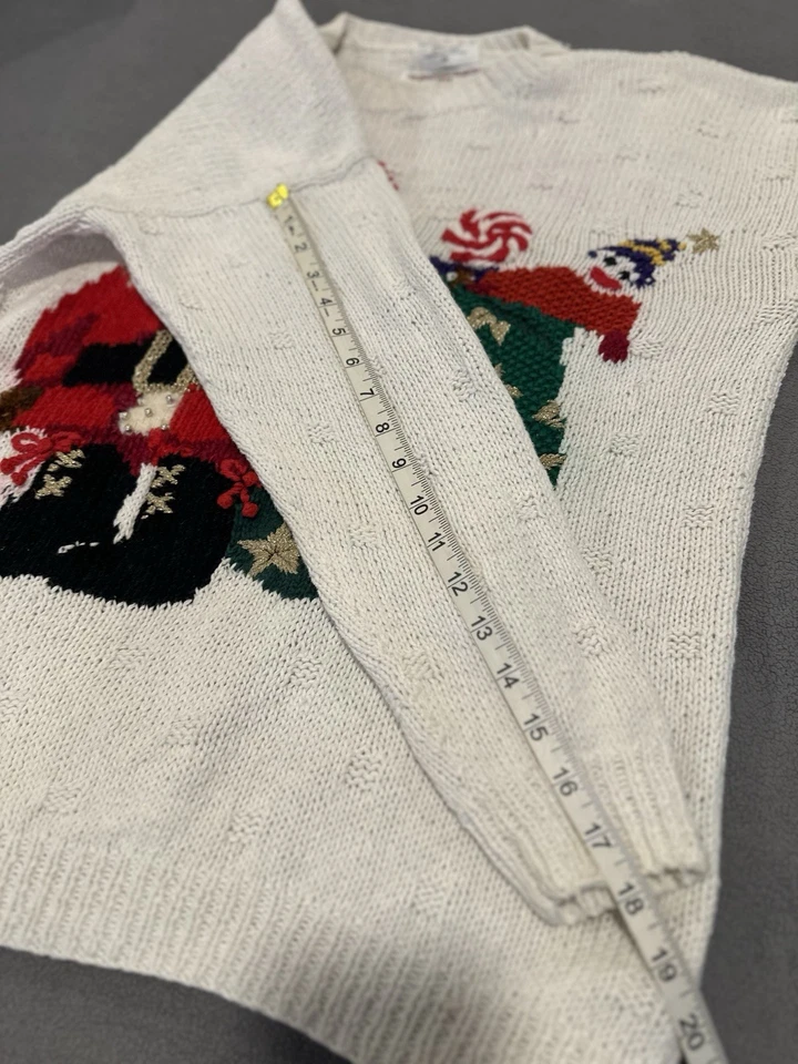 VTG ‘93 Marisa Christina Classics Sz: M Teddy Bear Appliqué Christmas Sweater - Image 4 of 4