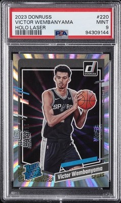 2023 PANINI DONRUSS HOLO LASER #220 VICTOR WEMBANYAMA 146/149 PSA 9