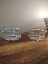 Vintage Glass 1930s-1960s Jelly Moulds Set of 2  One Small One Large