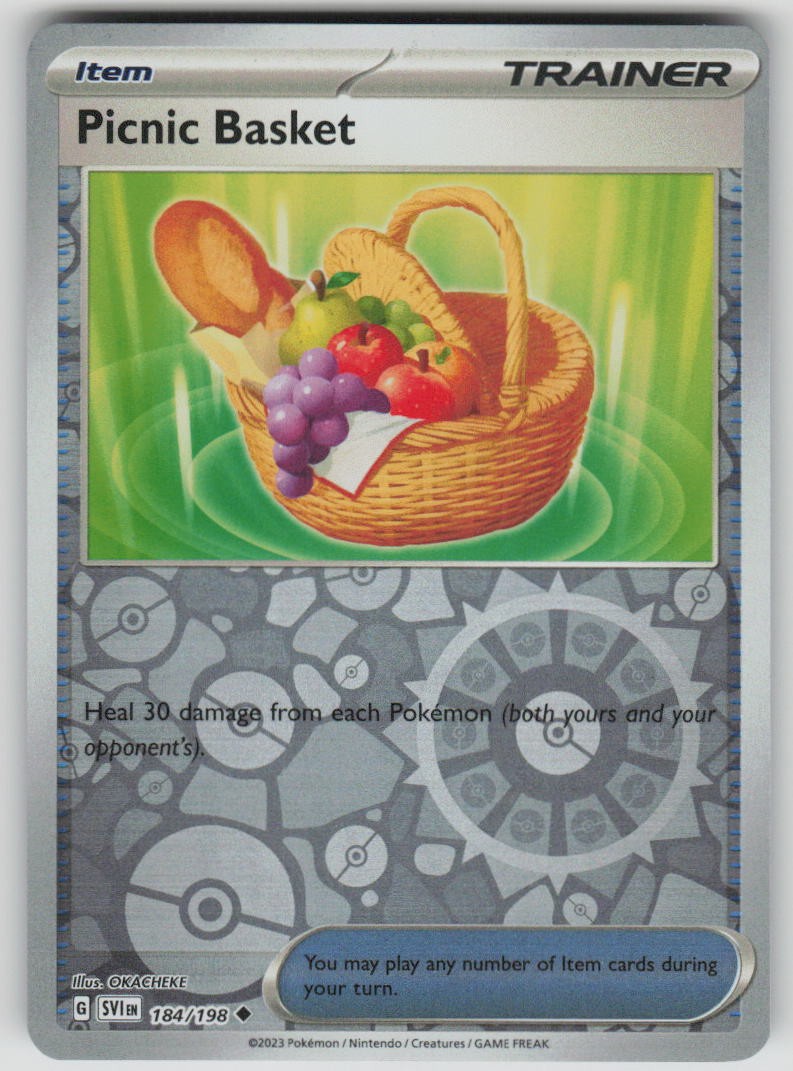 Picnic Basket 184/198 Reverse Holo Scarlet & Violet Base Set Near Mint EN Pok...