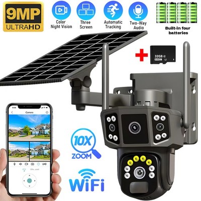 Solar Kamera ÜBERWACHUNGSKAMERA Außen WLAN WIFI IP CAMERA CCTV PTZ Nachtsicht DE