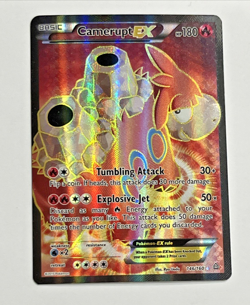 POKEMON 2015 CAMERUPT EX 146/160 XY  PRIMAL CLASH FULL HOLO CARD - EX/NM