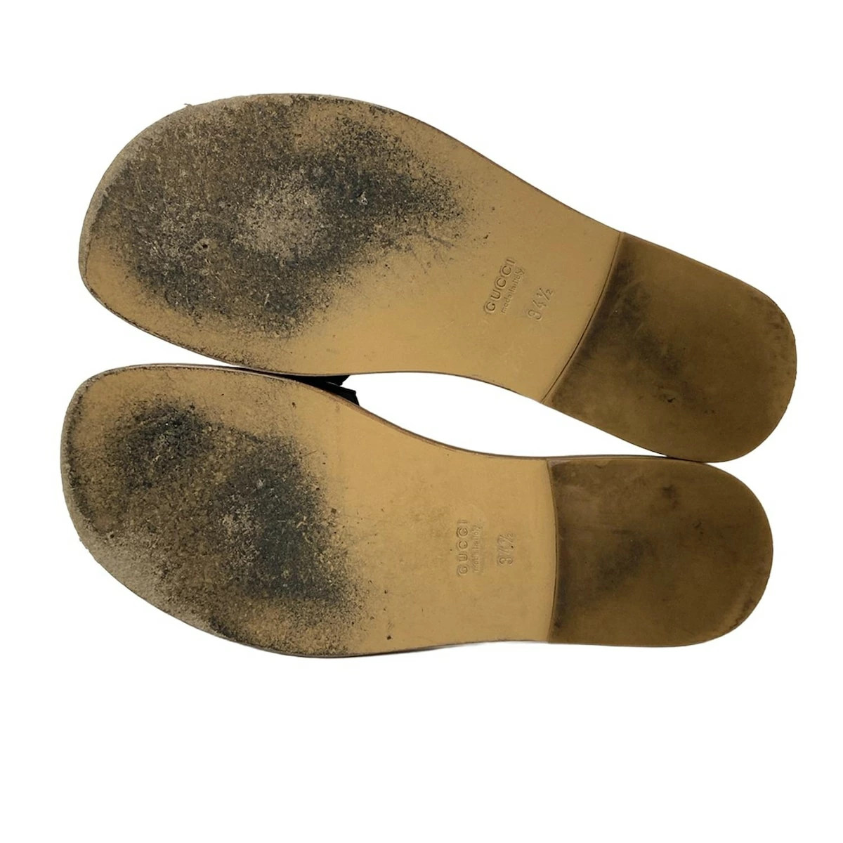 GUCCI sandals horsebit beige x black leather thumbnail 4