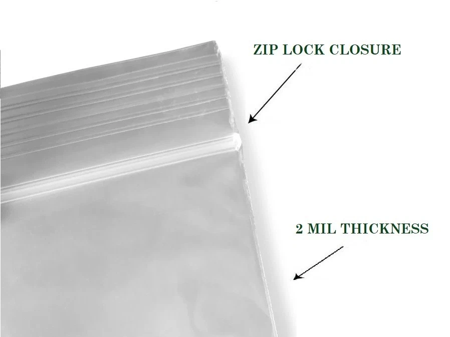 1000ct Clear Resealable 2"x3" Zip Seal Top Lock 2MIL Clear Plastic Bags Baggies - Image 3 of 4