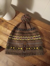 Rare Patterned Stripe Knit Pom Polo Ralph Lauren Polo Bear Beanie Hat Cap Tobogg