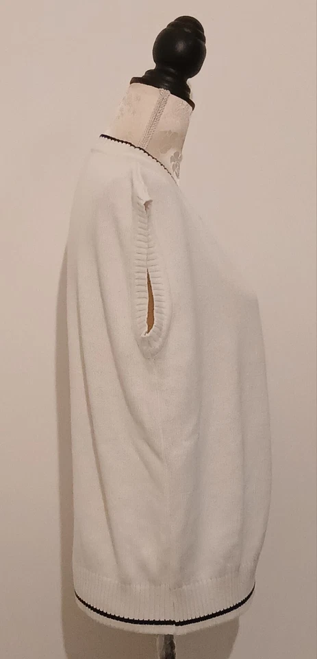 BURLINGTON HERREN PULLUNDER STRICK GR. S/M WOLLWEISS 100% COTTON UNGETRAGEN - Bild 3 von 4