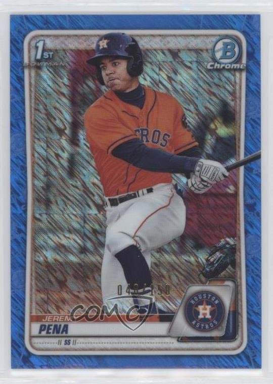 2020 Bowman Chrome Prospects Blue Shimmer Refractor /150 Jeremy Pena #BCP-61 5h5