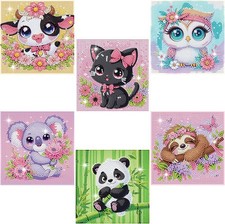 NANZHOO Diamond Art Kits for Kids, 6 Pack 5D 6 inches by 6 inches, Pink