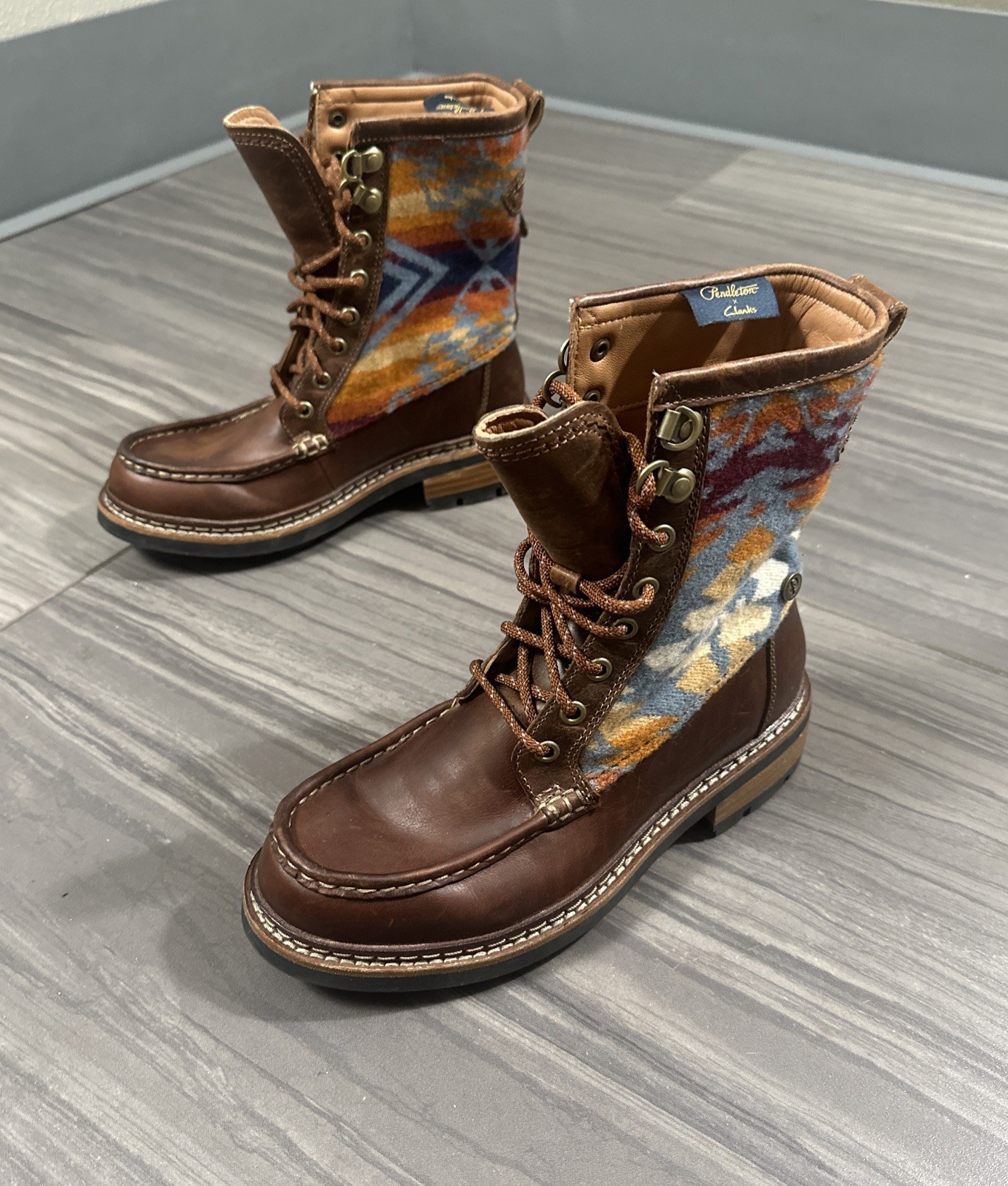 Pendleton Clarks Collaboration High Ankle Leather… - image 1
