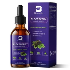 Elderberry Liquid with Vitamin C  Zinc Vegan  Non-GMO Immune Support