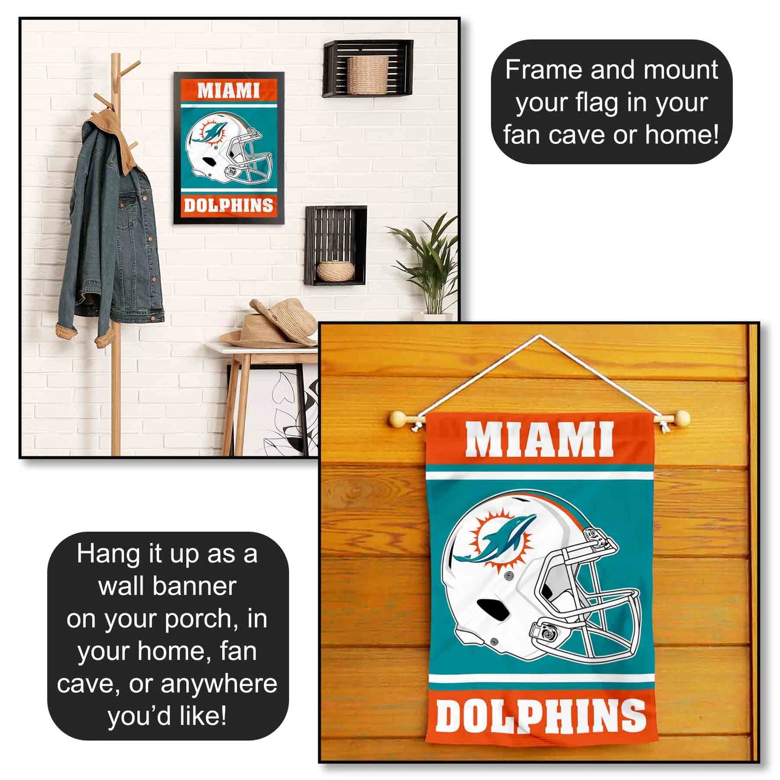 Miami Dolphins Helmet  Garden Yard Banner Flag
