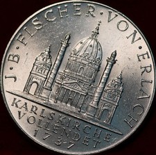 Uncirculated 1937 Austria 2 Schilling Silver Foreign Coin