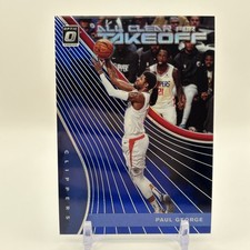 2019 Panini Donruss Optic All Clear for Takeoff Blue Prizm /49 Paul George #11