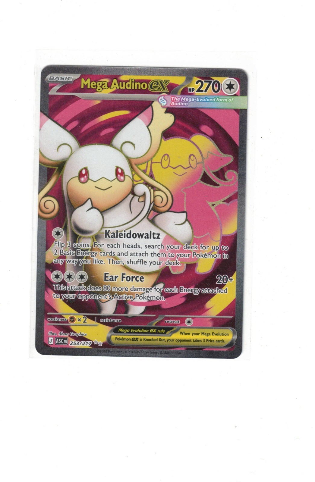 Mega Audino ex Ultra Rare ME: Ascended Heroes 253/217 NM