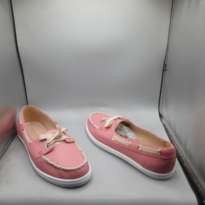 Jack Rogers Leather Boating Loafers Bonnie 9M Rose Platinum A193