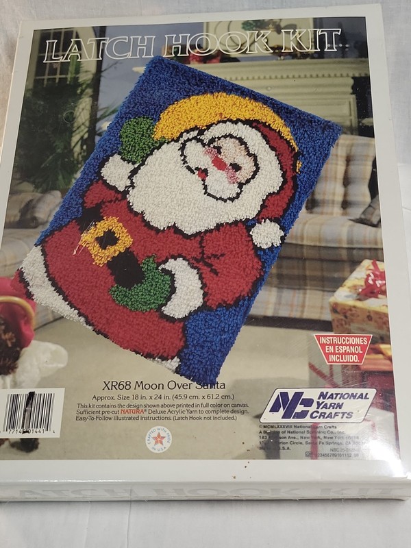 Vtg National Yarn Crafts Santa Xmas Latch Hook Kit 18x24” Rug Making 1970s NOS