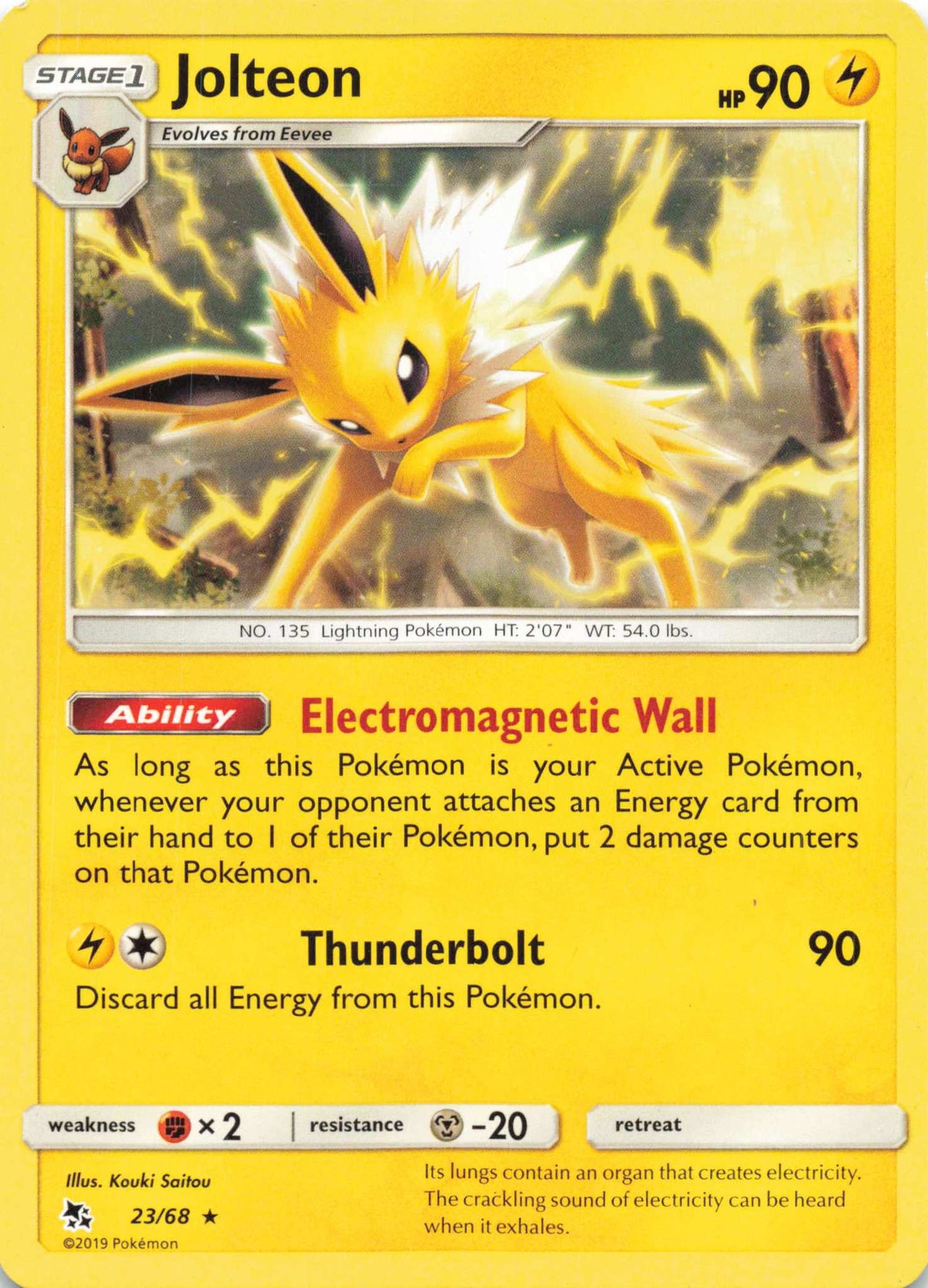 Jolteon Rare Hidden Fates 23/68 LP