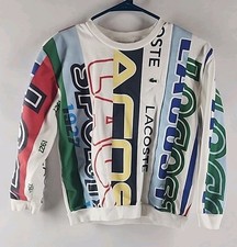 LACOSTE All Over Colorful Print Cotton Sweatshirt Unisex Youth Sz 10