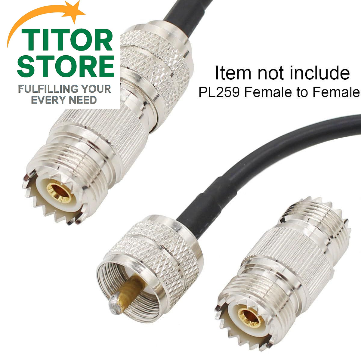 PL259 Male to Male Adapter Cable Low Loss Digital Coax UHF Jumper Cable 12 inch