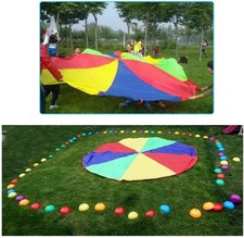 Play Parachute for Kids 16ft with Handles Rainbow Parachute for Kids Party Games