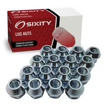 16 pc Nickel Bulge Open Wheel Lug Nuts - 3/8-24tpi .64" Short