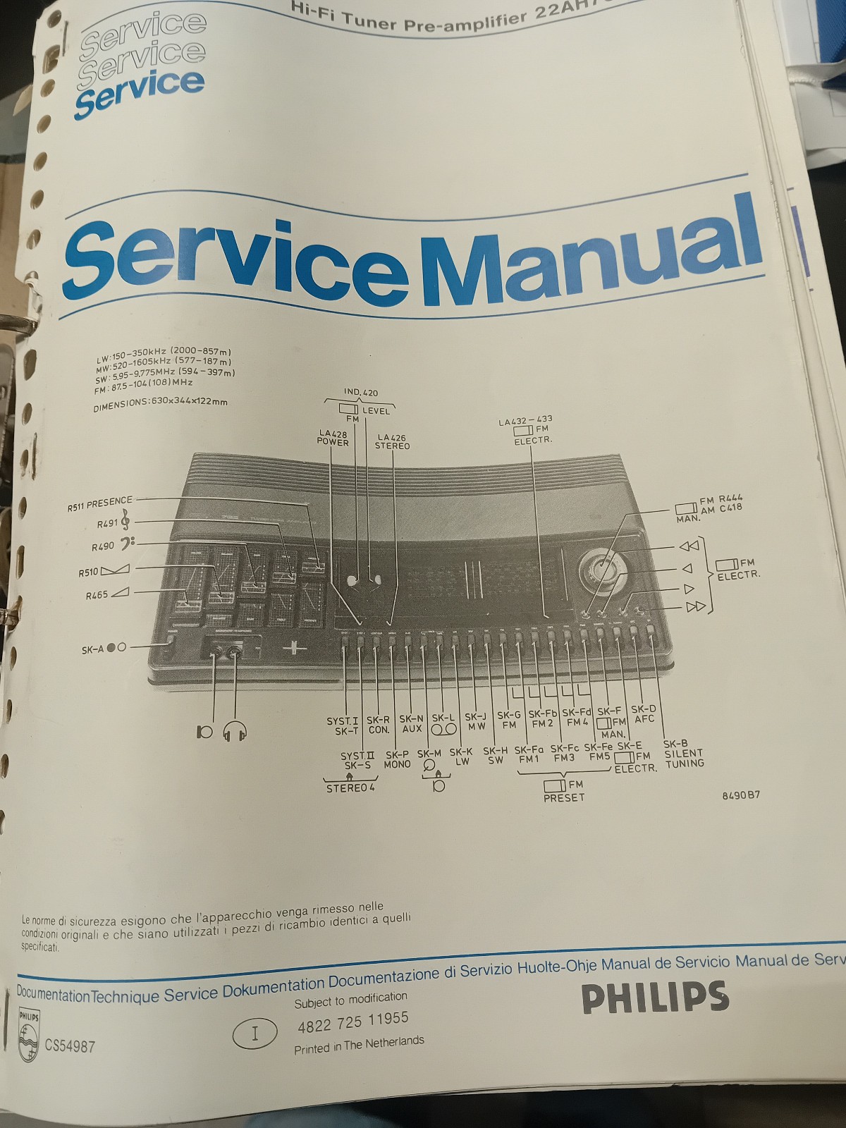 Original Schaltplan Service Manual Philips