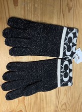 NEW Coach Vintage Womens Gloves Signature Merino Wool F81984 Black One Size NWT