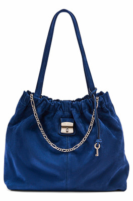 Marc Jacobs Fall 2025, Blue Shoulder Bag w/ Silver Chain, 100% Leather, NWT
