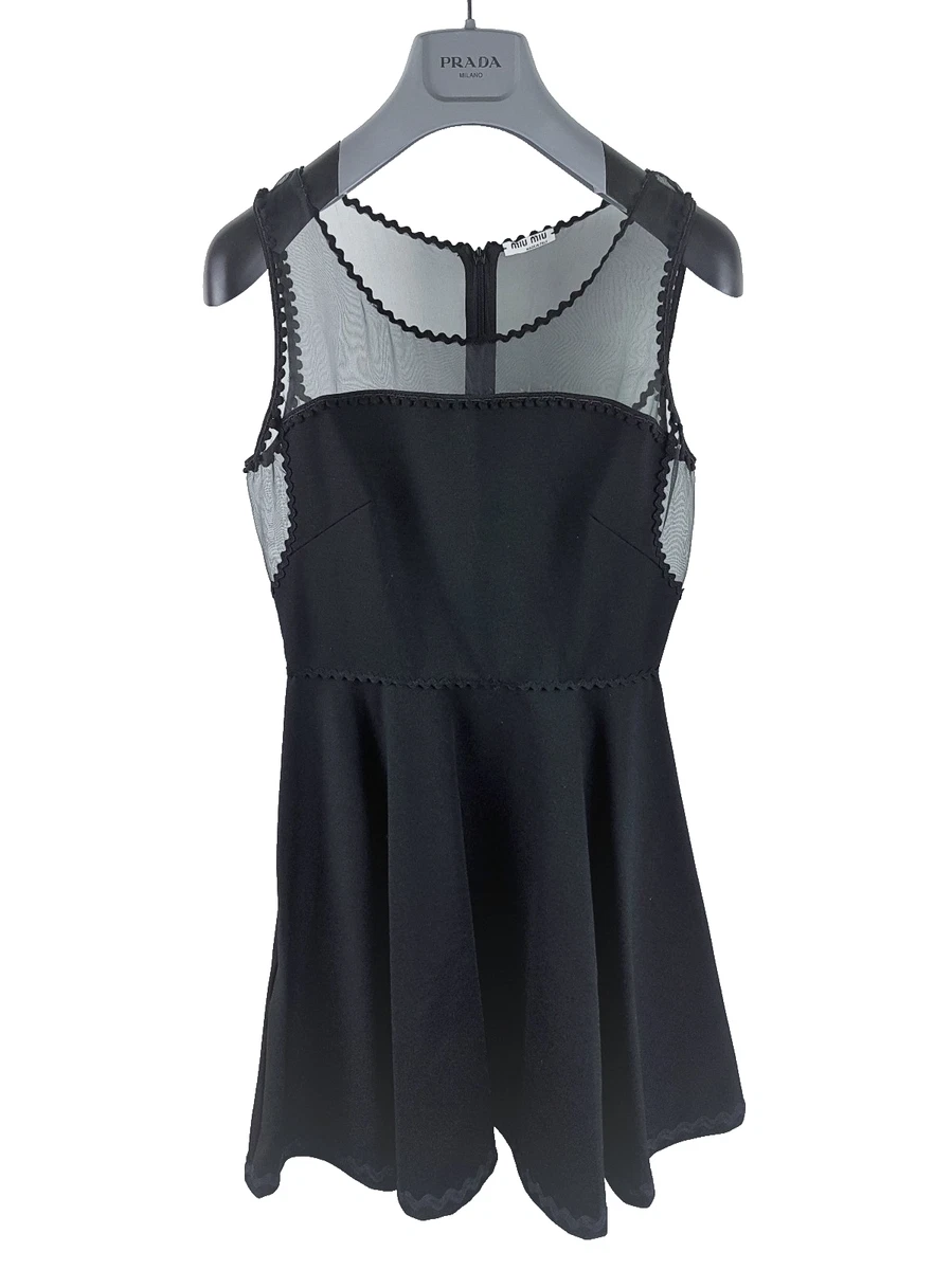 miu miu black dress Miu Miu // Black Pleated Tiered Silk Dress  VSP Consignment