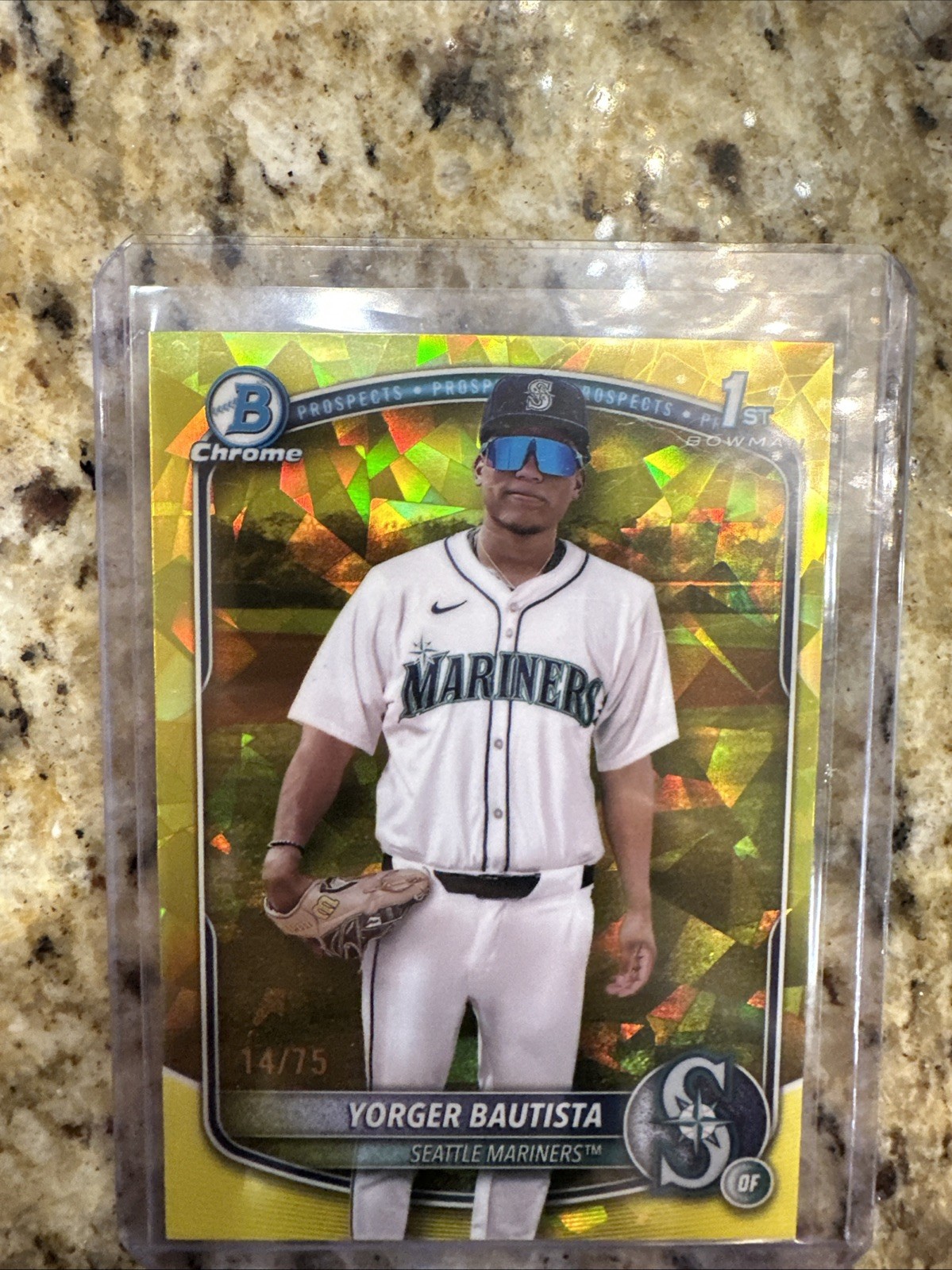 YORGER BAUTISTA 2025 BOWMAN CHROME 1ST SAPPHIRE YELLOW REFRACTOR /75 Q5369