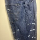 Rocawear Men's Blue Dark Wash Distressed Straight Leg Regular Fit Jeans 5-Pocket — photo 4