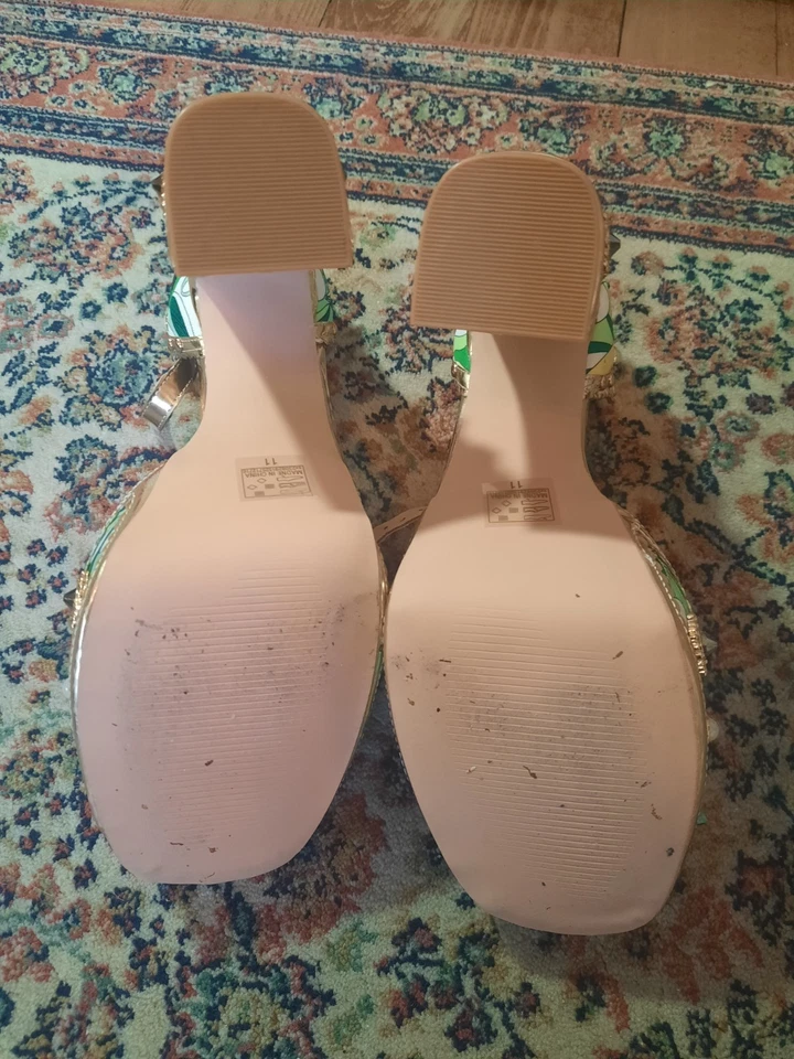 Sexy Retro Plateau High Heels Sandaletten Floral 43 - Bild 3 von 4