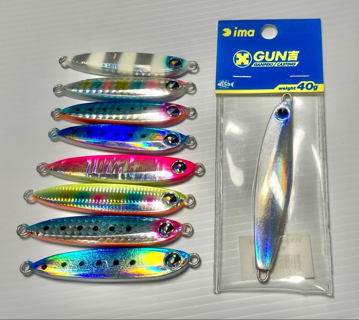 Hirameki Jig 30g 40g Set of 8 with Gan-Kichi Bonus - Image 2