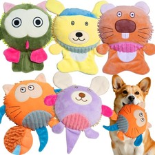 GZQKUSO 5 Pack Squeak Crinkle Bulk Pet Squeaky Dog Toys   Interactive Soft C...